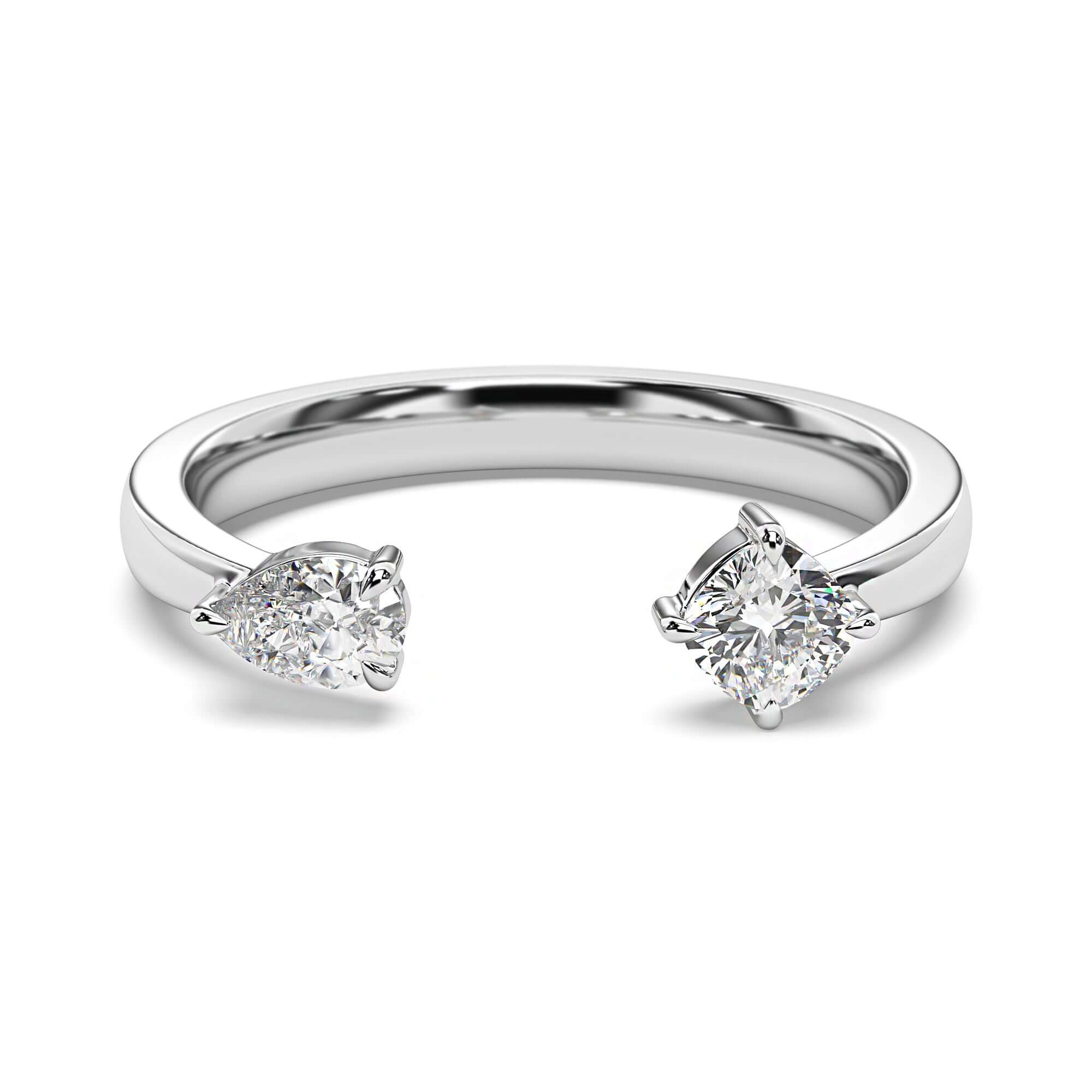 Petite Quinn - Pear & Cushion Diamond Engagement Ring