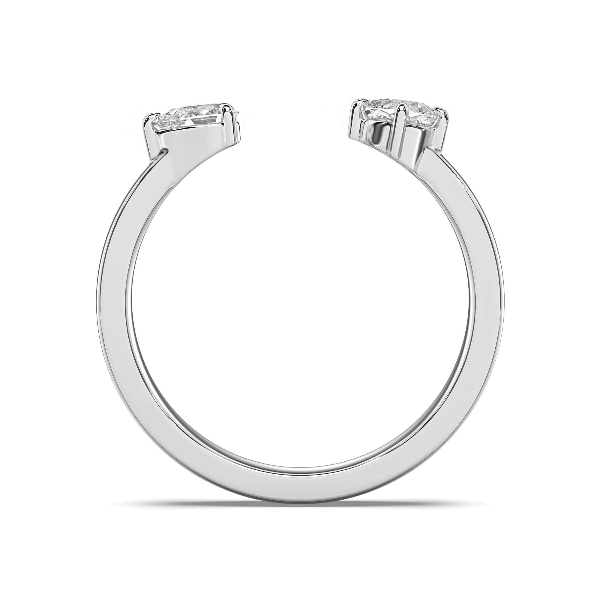 Petite Quinn - Pear & Cushion Diamond Engagement Ring