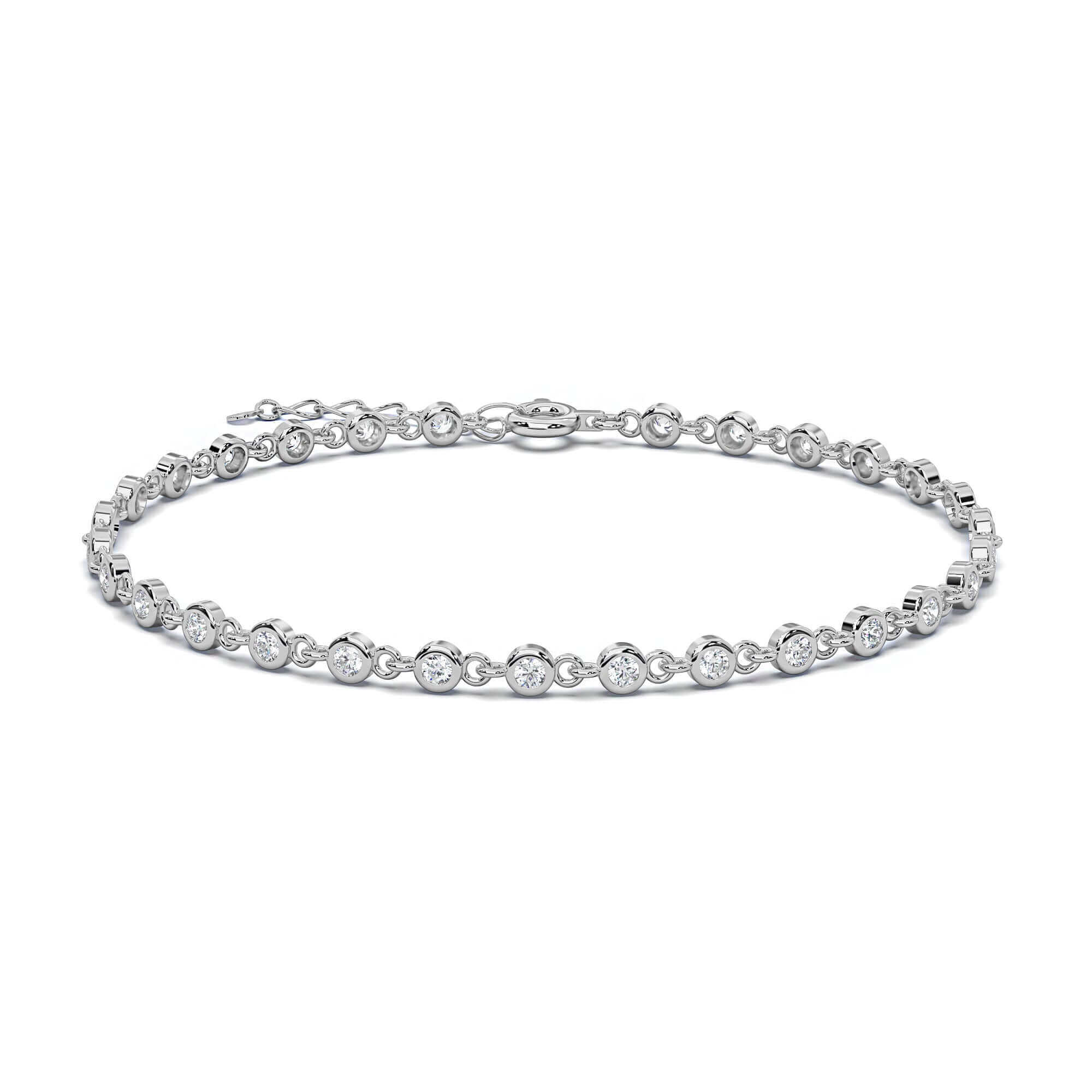 Round Brilliant Bezel link tennis bracelet bracelet, Tennis Bracelet Bracelets