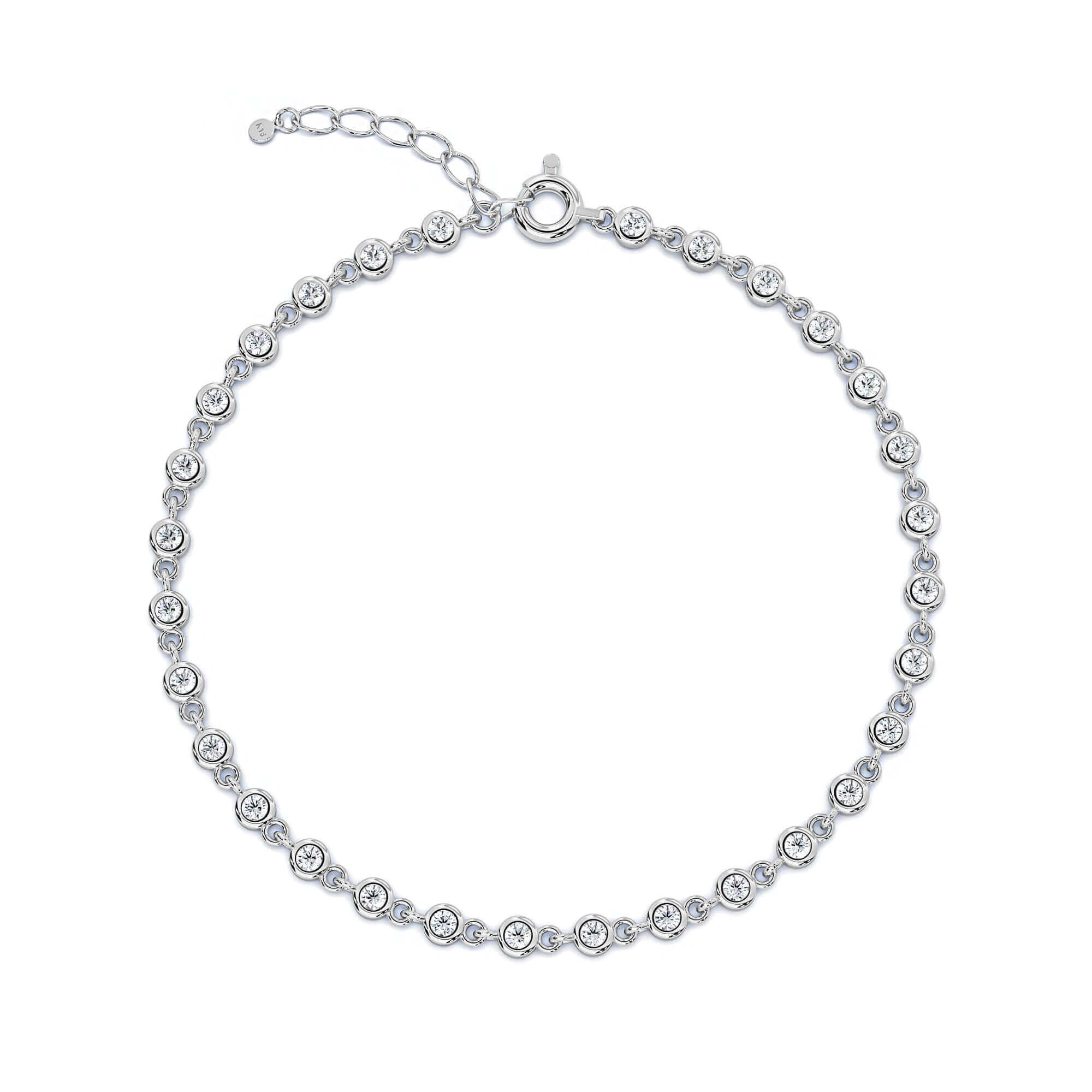 Round Brilliant Bezel link tennis bracelet bracelet, Tennis Bracelet Bracelets