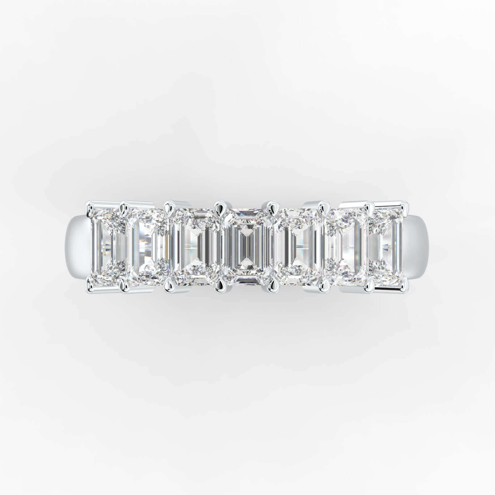 Seven Stone Emerald Cut Diamond Eternity Band