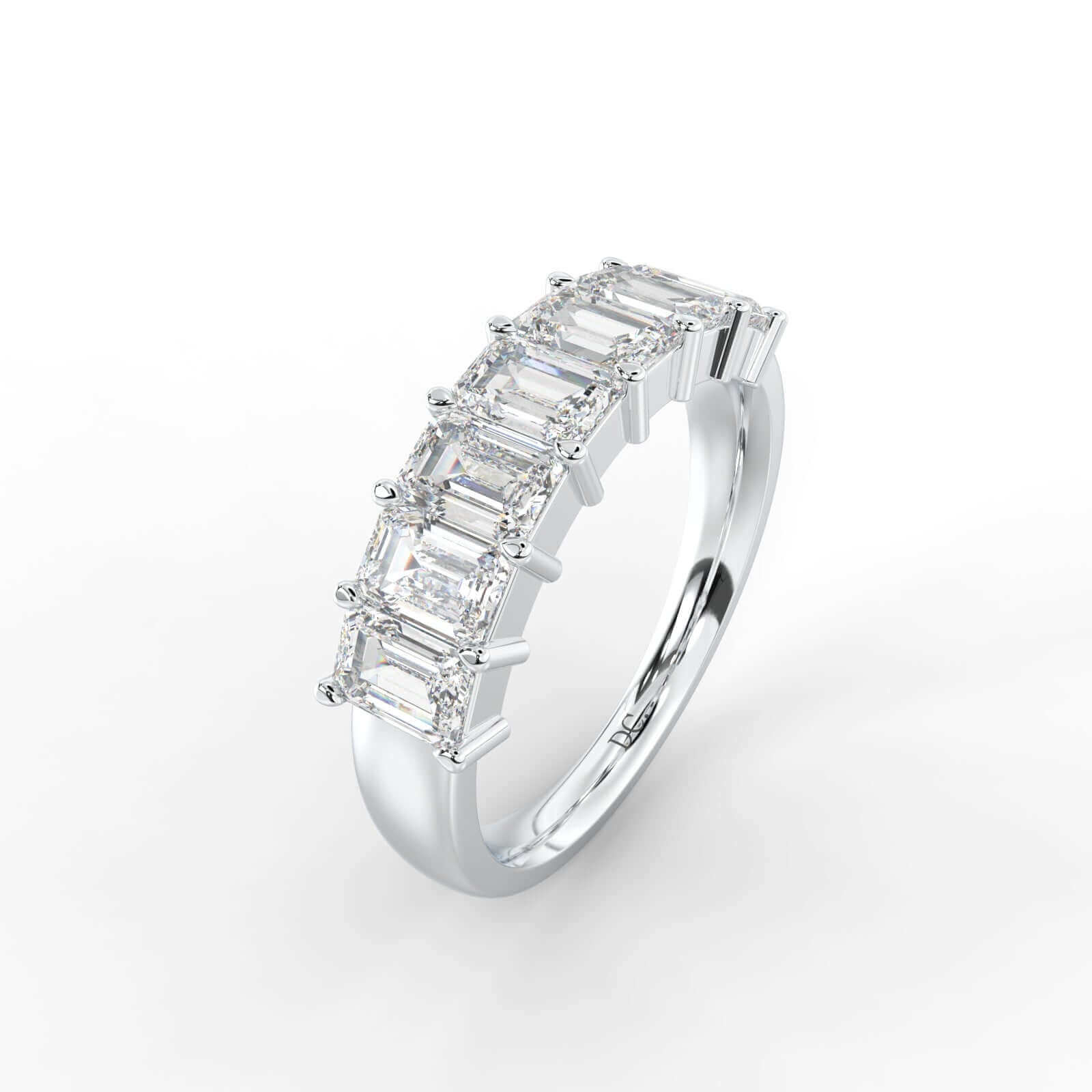 Seven Stone Emerald Cut Diamond Eternity Band